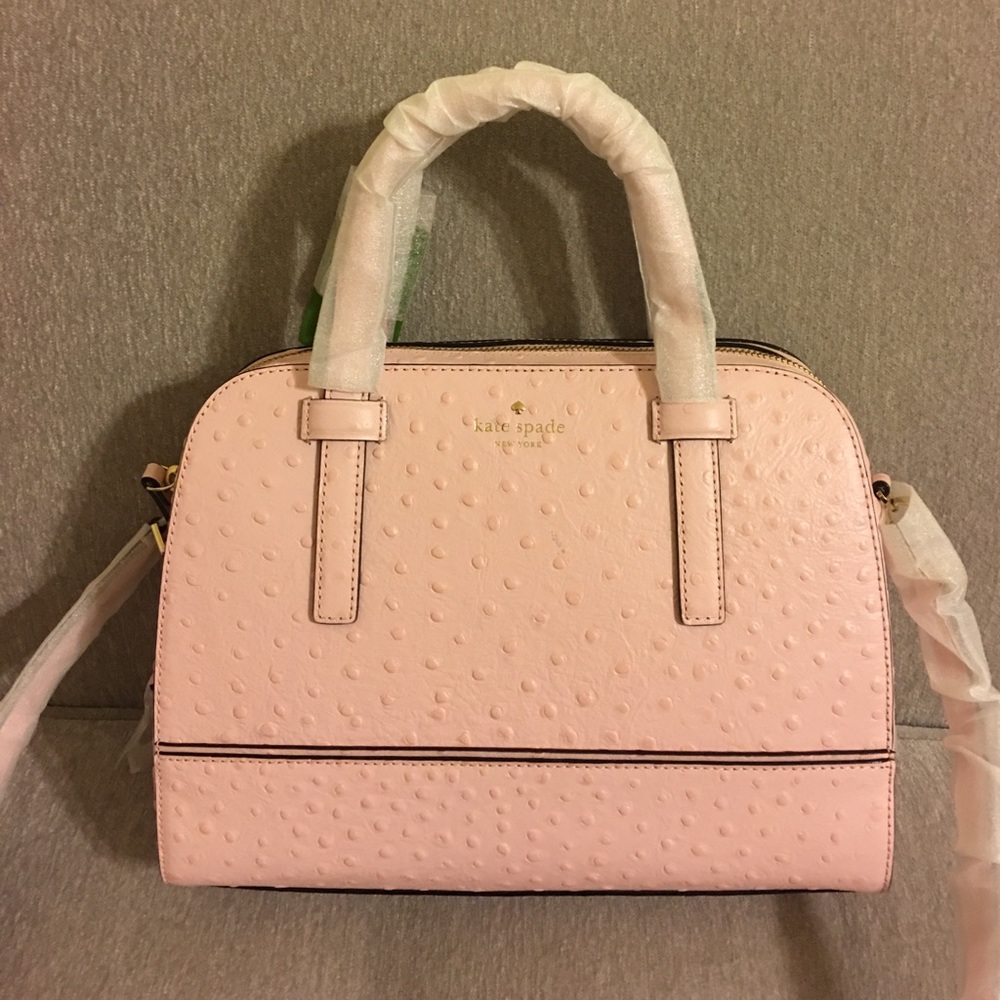 Kate spade river street ostrich pink purse - Picture 1 of 4